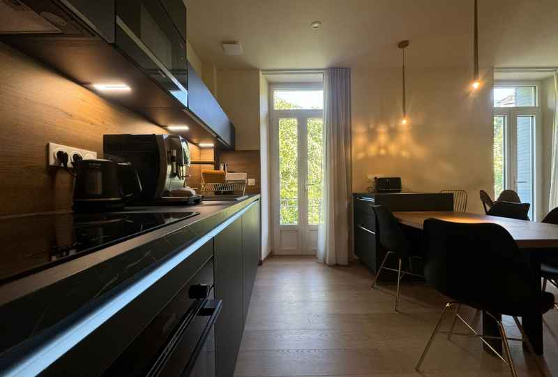 Appartement Centaurée de la Villa Belle Fleur dans le Queyras cuisine 1